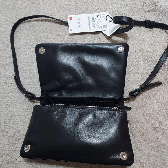Zara Minimalist Leather Crossbody Bag - Picture 8 of 10